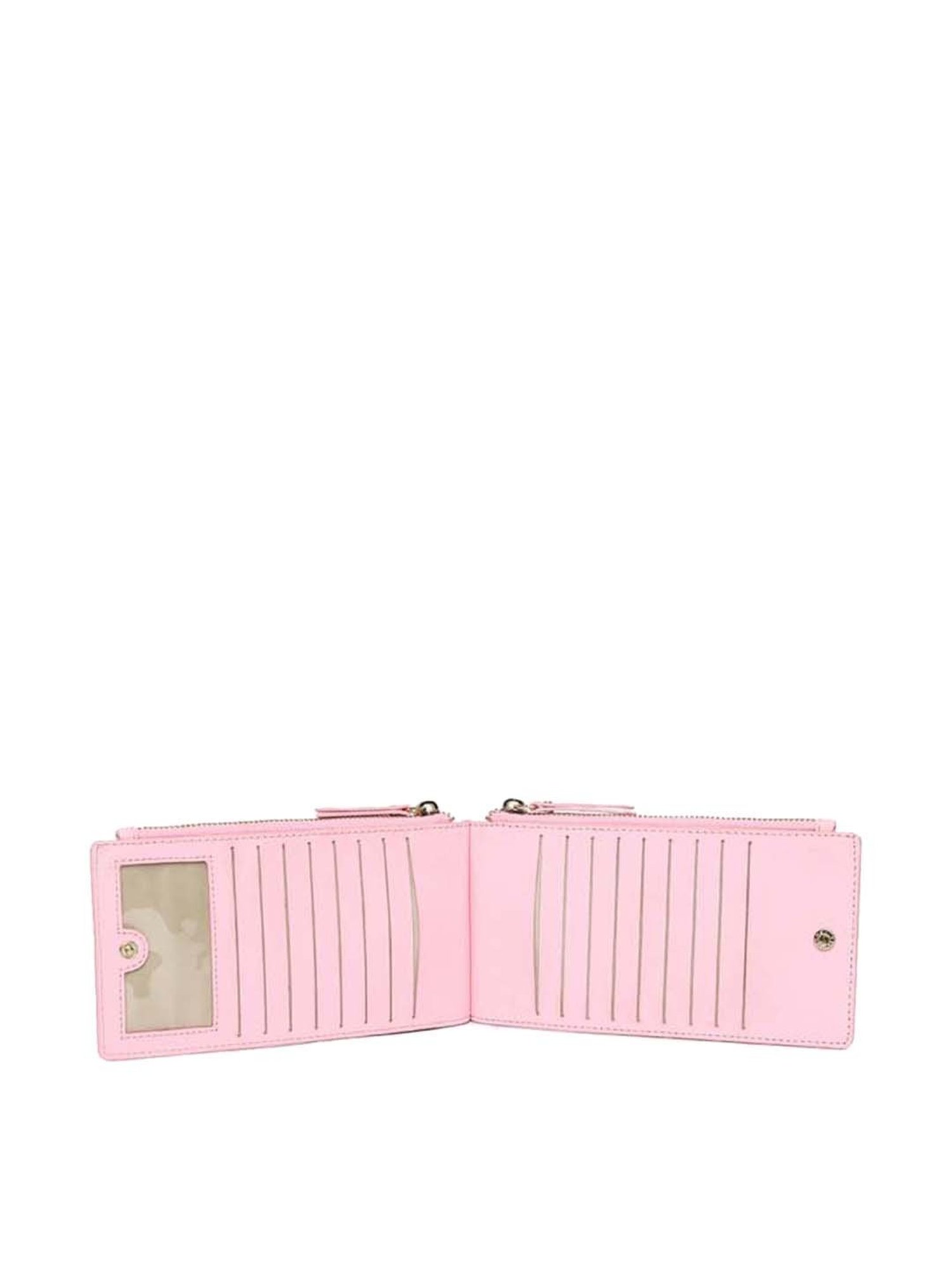 KLEIO Pink Solid Bi-Fold Wallet for Women
