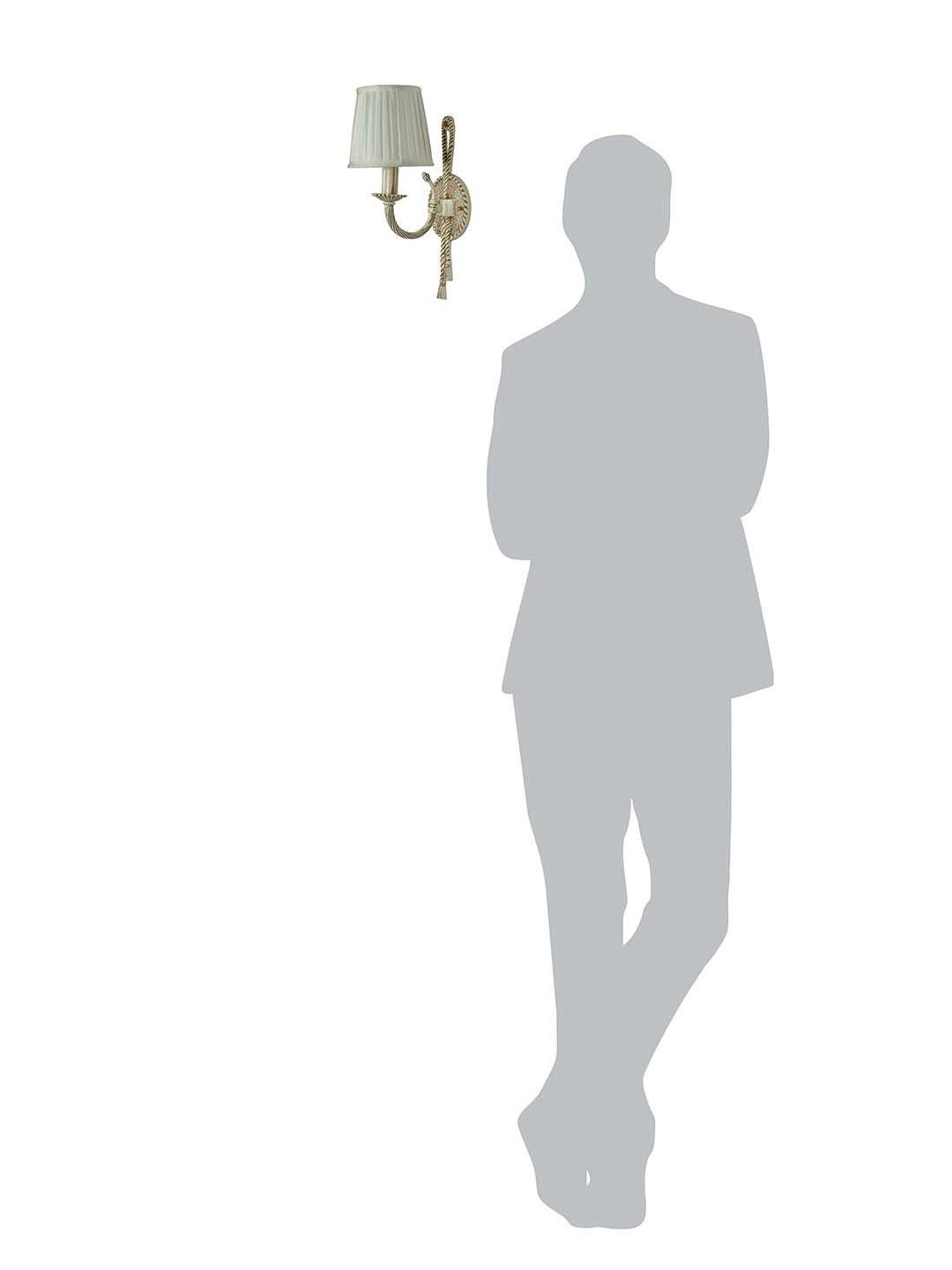 FOS LIGHTING White Aluminium Wall Lamp With Pleated Fabric Shade