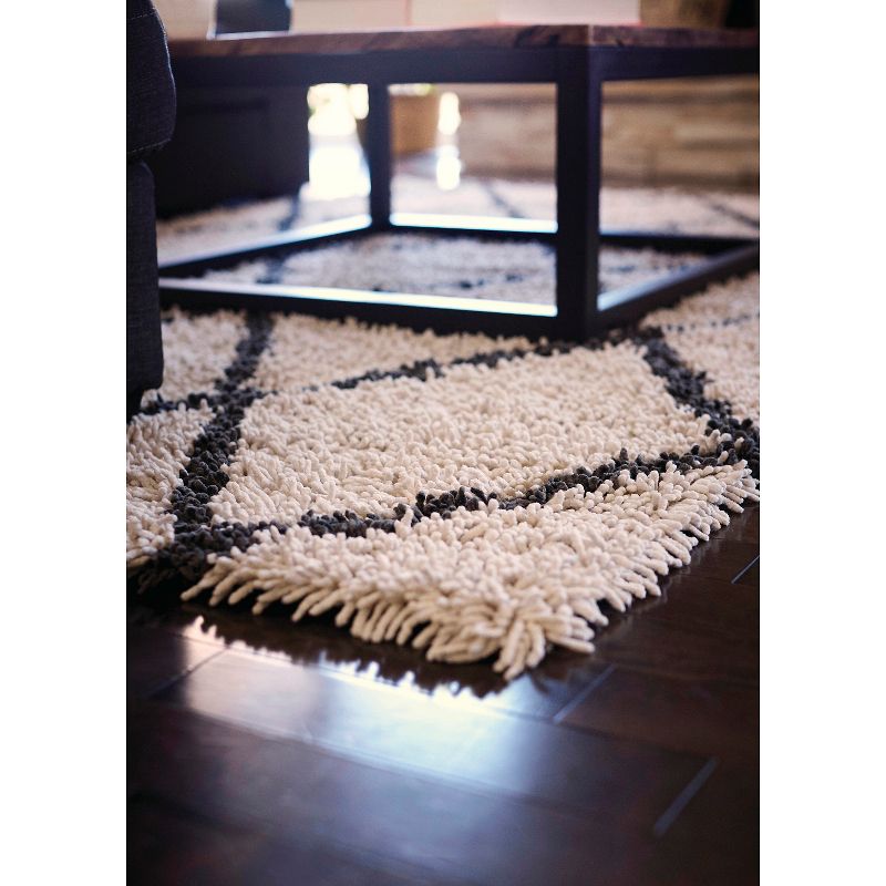 Anji Mountain Silky Shag Diamond Area Rug Gray 9'x12'