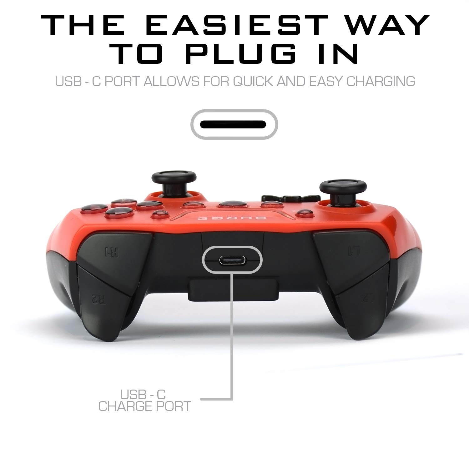 Surge Switchpad Pro Wireless Controller for Nintendo Switch - Red - Nintendo Switch