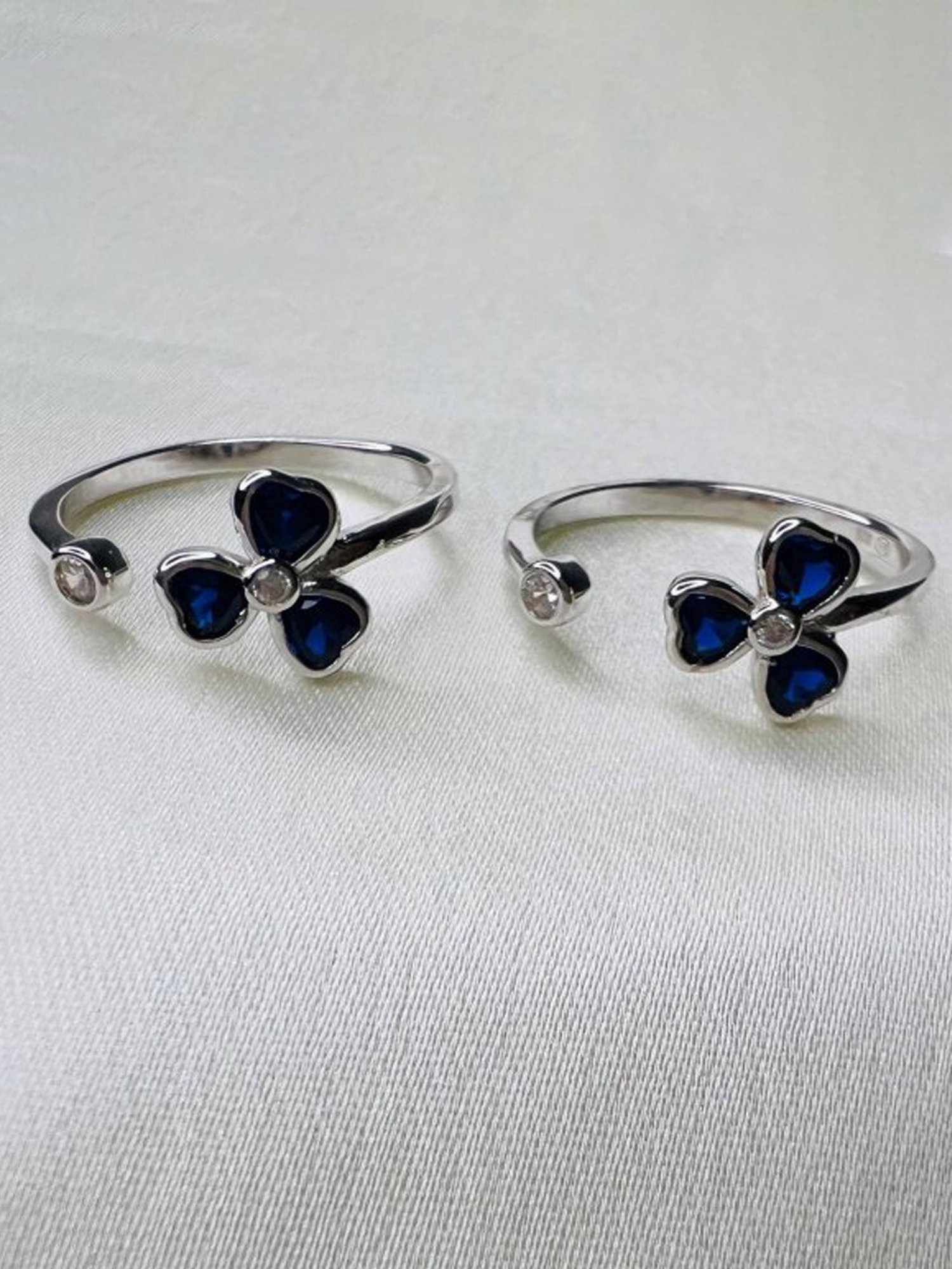 Arte Jewels 925 Sterling Silver Toe Rings (Pair of 2)