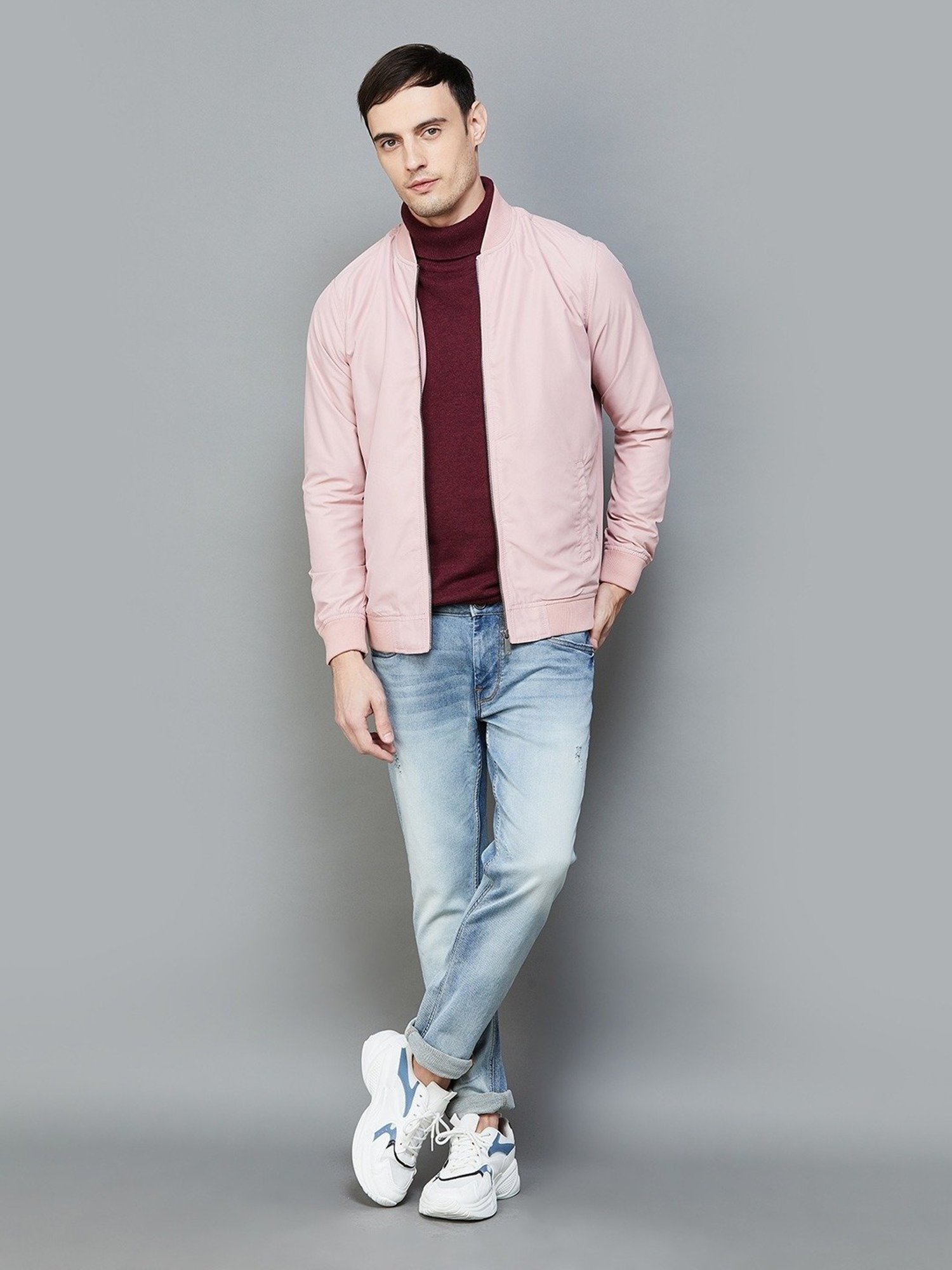 BOSSINI Pink Regular Fit Bomber Jacket
