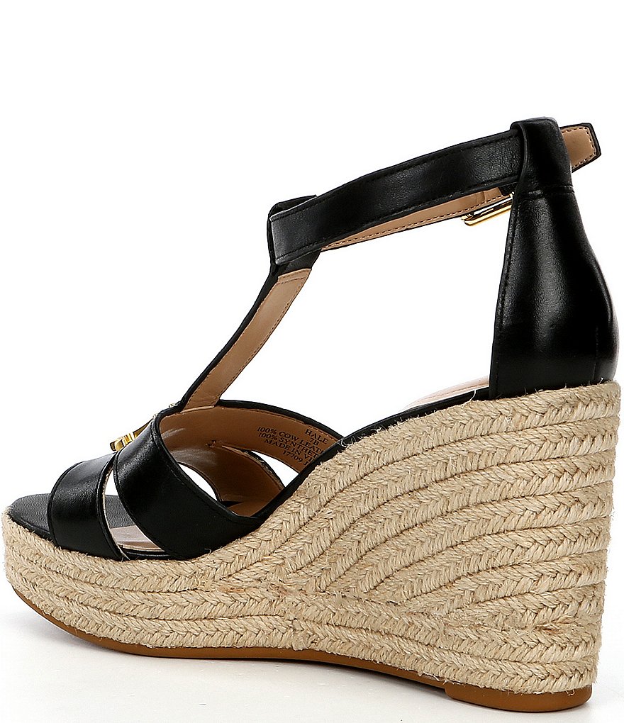Lauren Ralph Lauren Hale Leather Espadrille Wedges