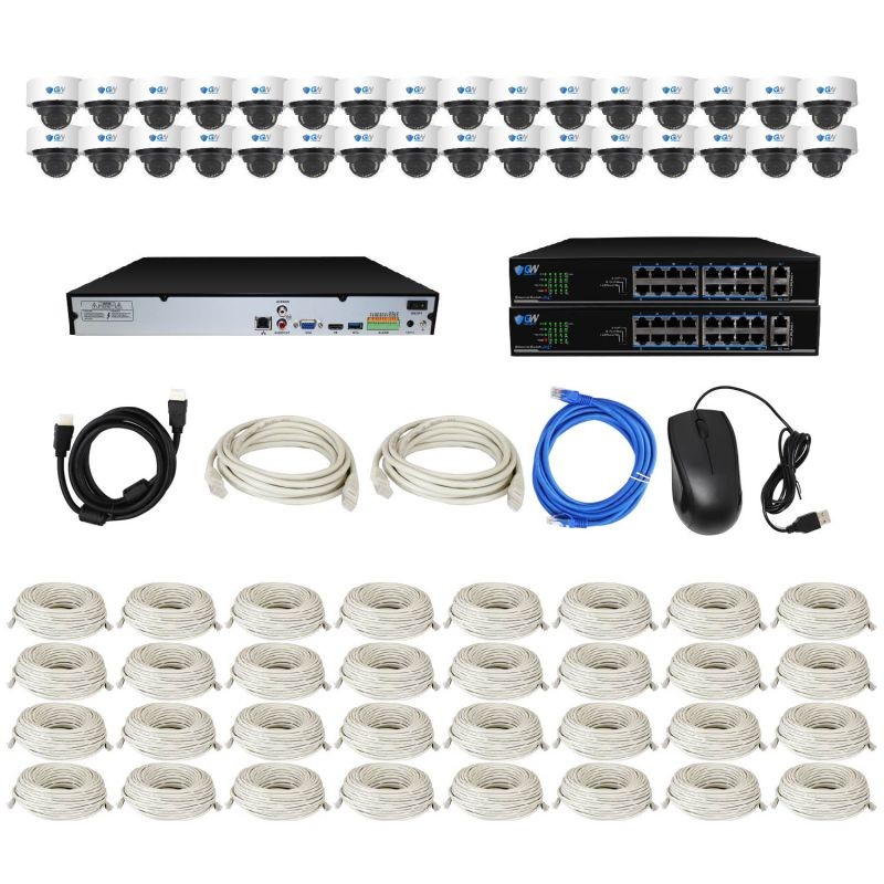 GW Security 8 Channel Smart AI Ultra HD 4K (8MP) Video & Audio Color Night Vision Security Camera System (8 Cameras)