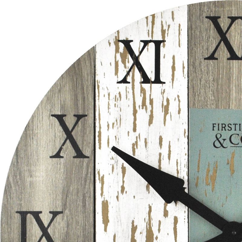 27" Timberworks Farmhouse Wall Clock Aged Teal/Shabby White - FirsTime & Co.