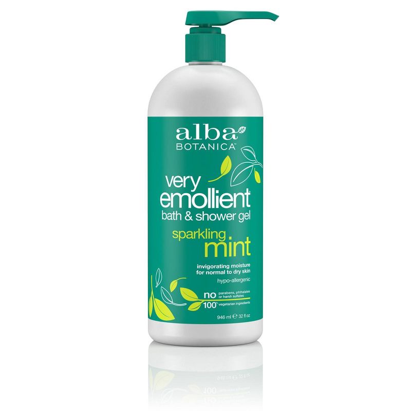 Alba Botanica Very Emollient Sparkling Mint Bath & Shower Gel 32oz