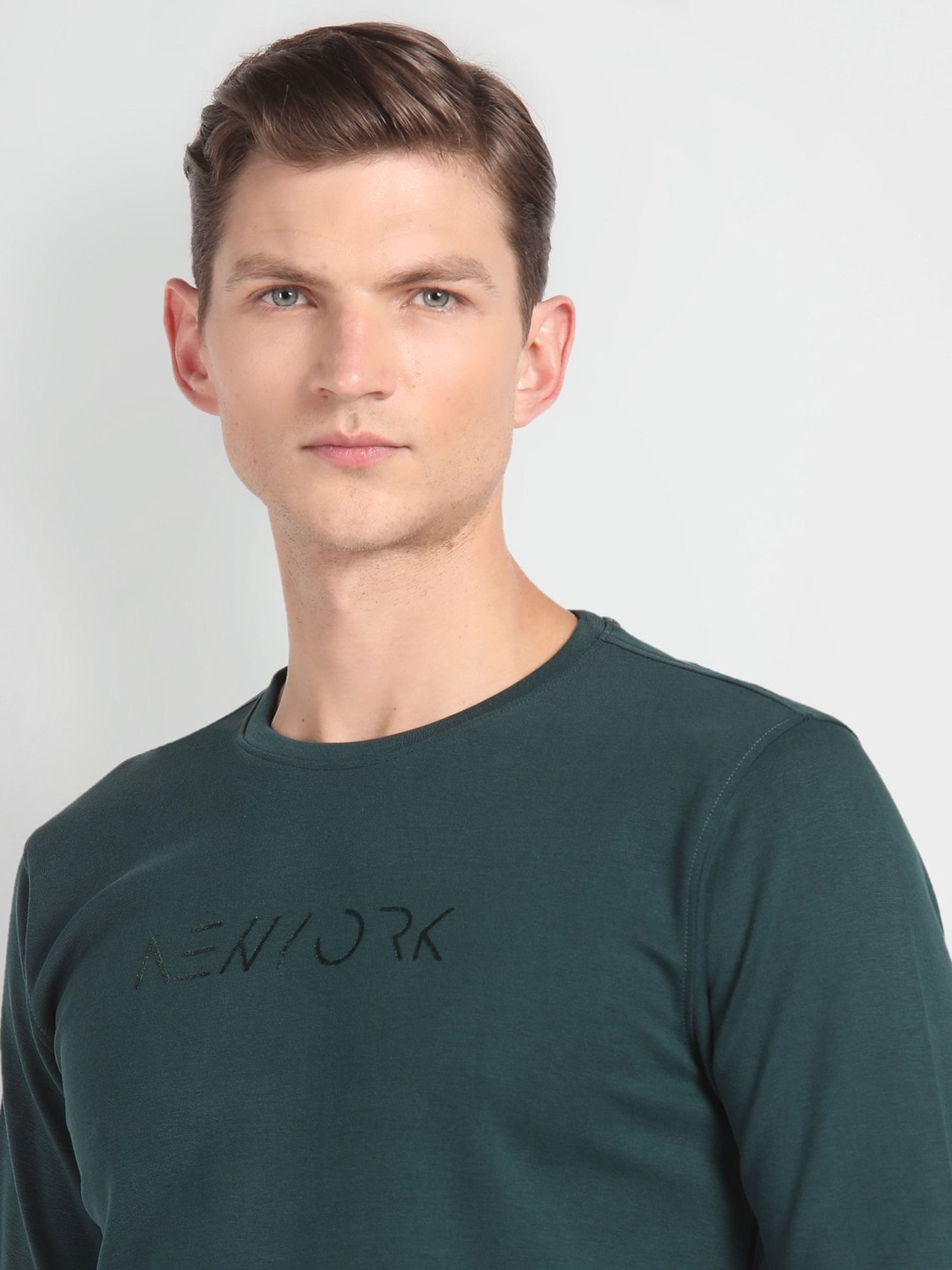 Arrow Newyork Green Cotton Regular Fit Printed T-Shirt