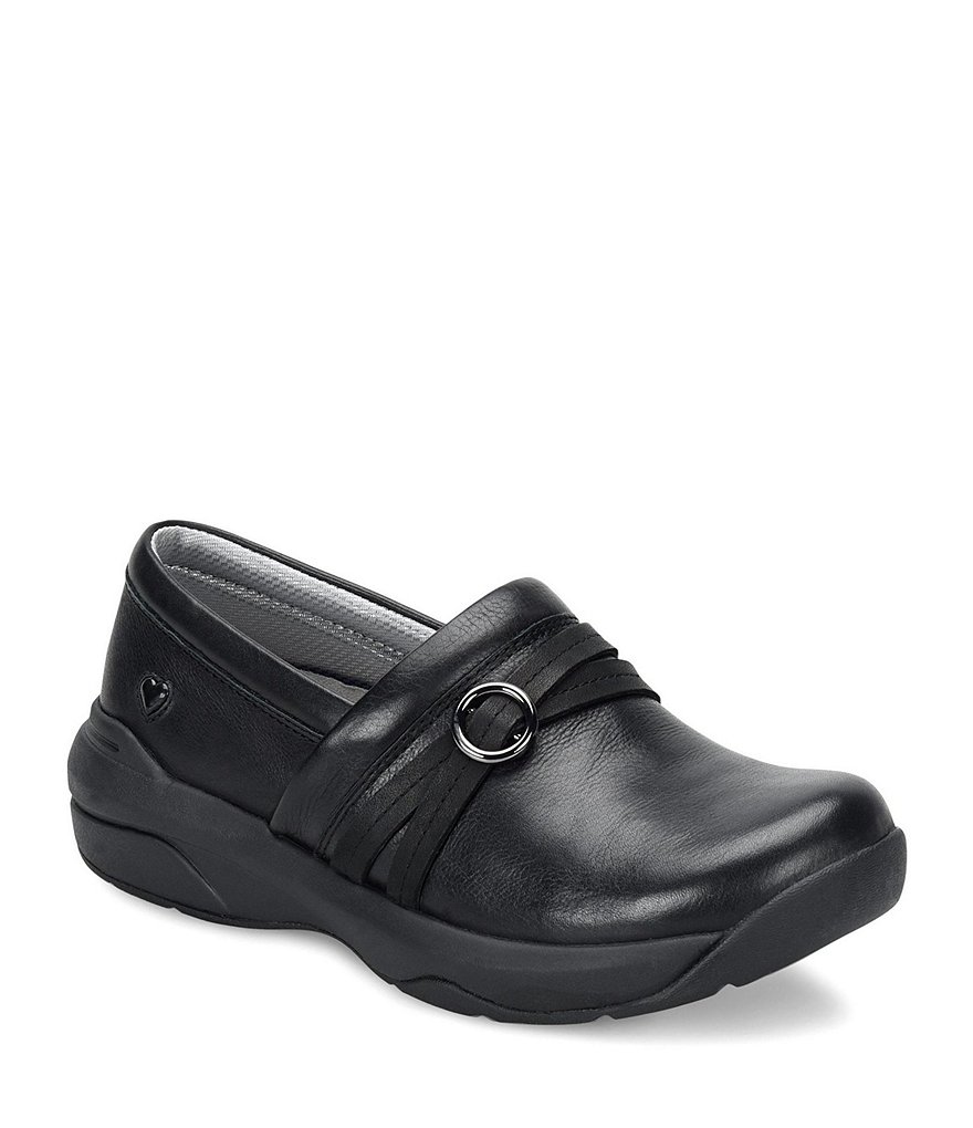 Nurse Mates Ceri Buckle Detail Leather Slip-Ons