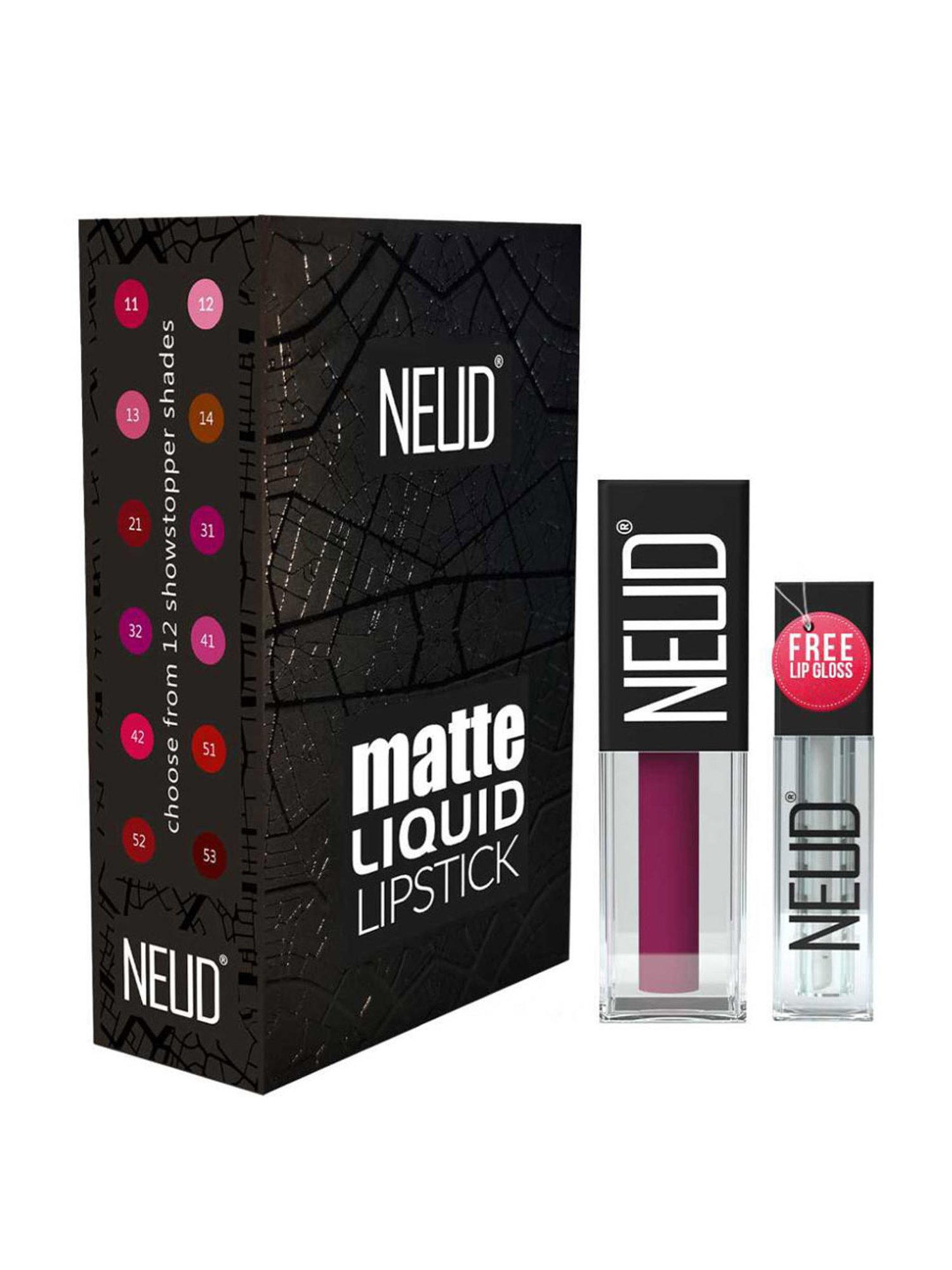 Neud Matte Liquid Lipstick Combo Mauve-a-Licious & Boss Lady with Two Lip Gloss Free