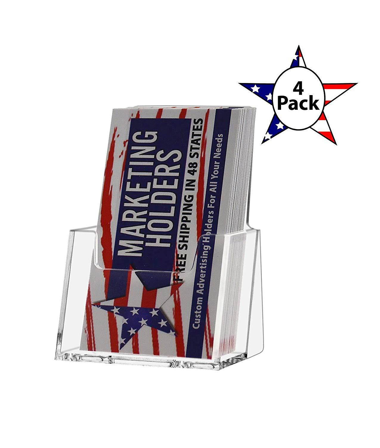 Marketing Holders Vertical Clear Business Card Holder Lot of 4 Premium Acrylic
