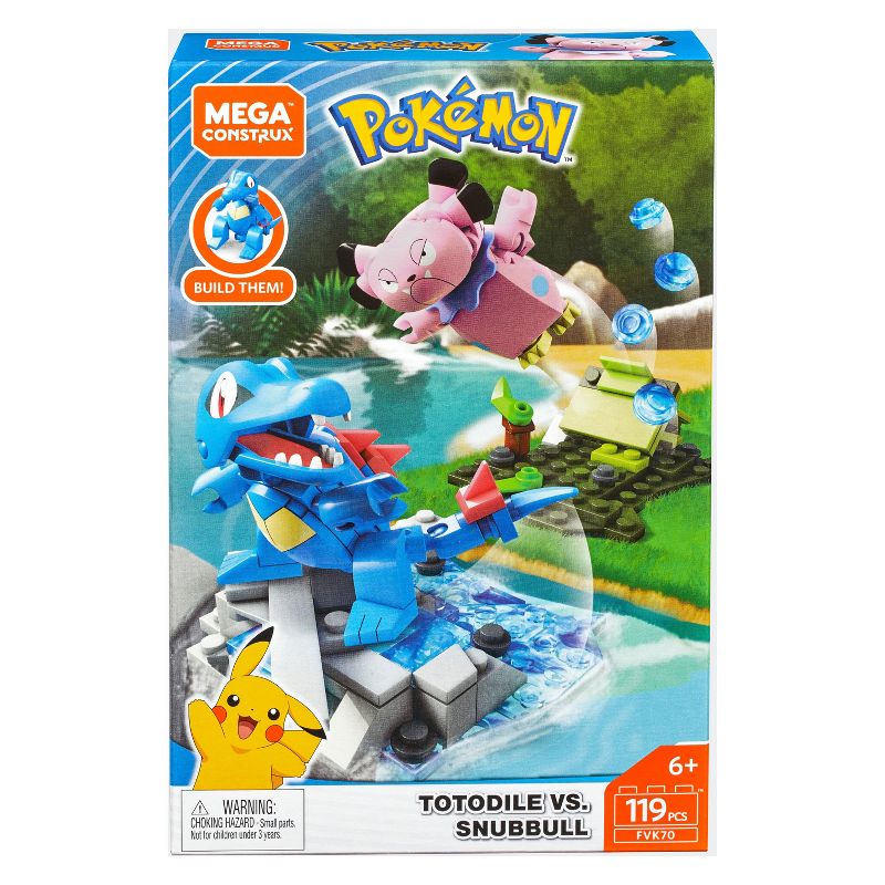 Mega Construx Pokemon Totodile vs. Snubbull Construction Set