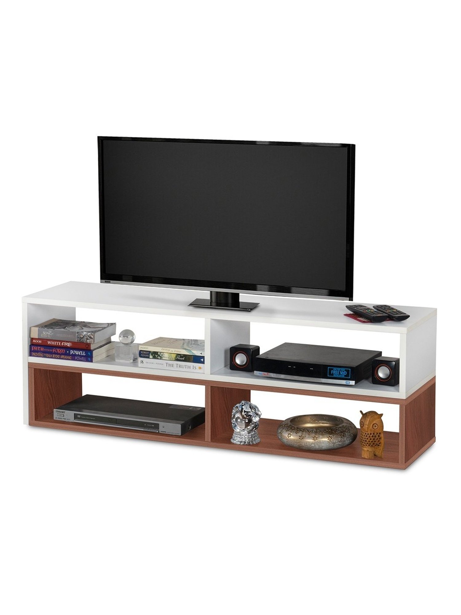 Delite Kom Flex Flowery Wenge & Acacia Dark Engineered Wood TV Entertainment Unit