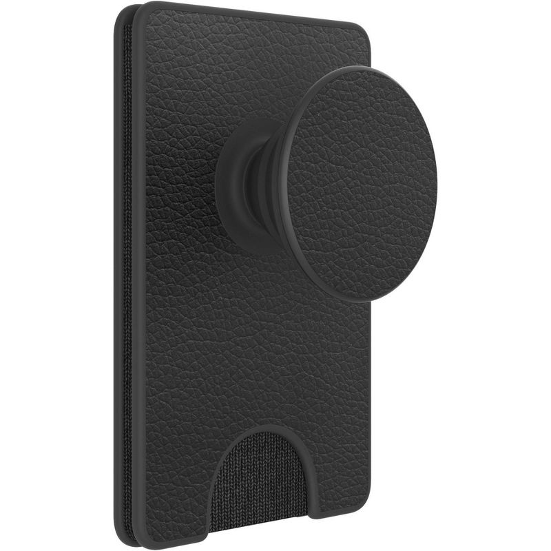 PopSockets PopWallet+ (with PopGrip Cell Phone Grip & Stand) - Black Vegan Leather
