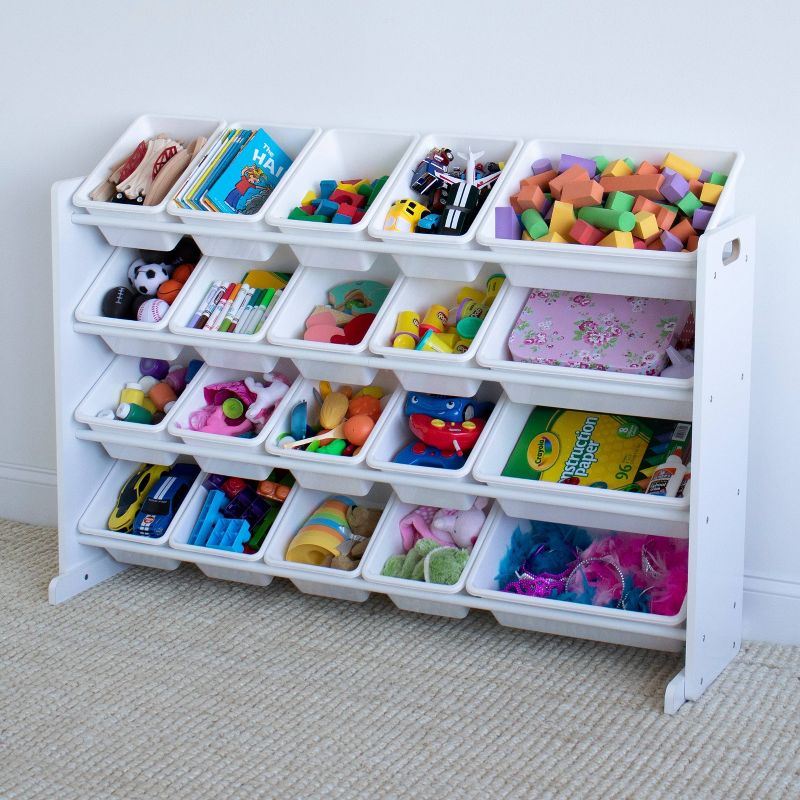 Cambridge Extra Large Toy Storage Organizer with 20 Storage Bins White - Humble Crew