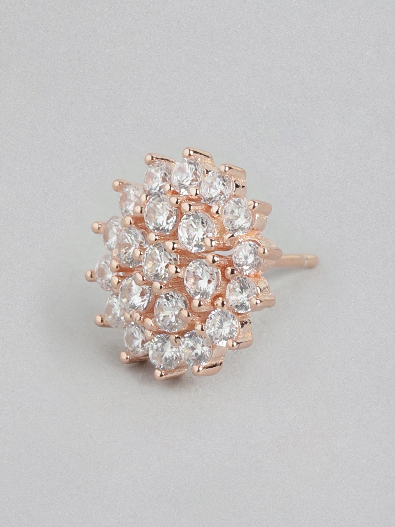 Zavya 92.5 Sterling Silver Fleur de Luxe Floral Stud Earrings for Women