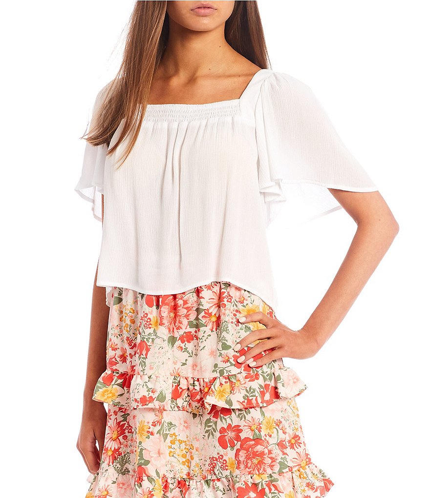 Love & Piece Sleeveless Tie-Die Peplum Hanky Hem Top