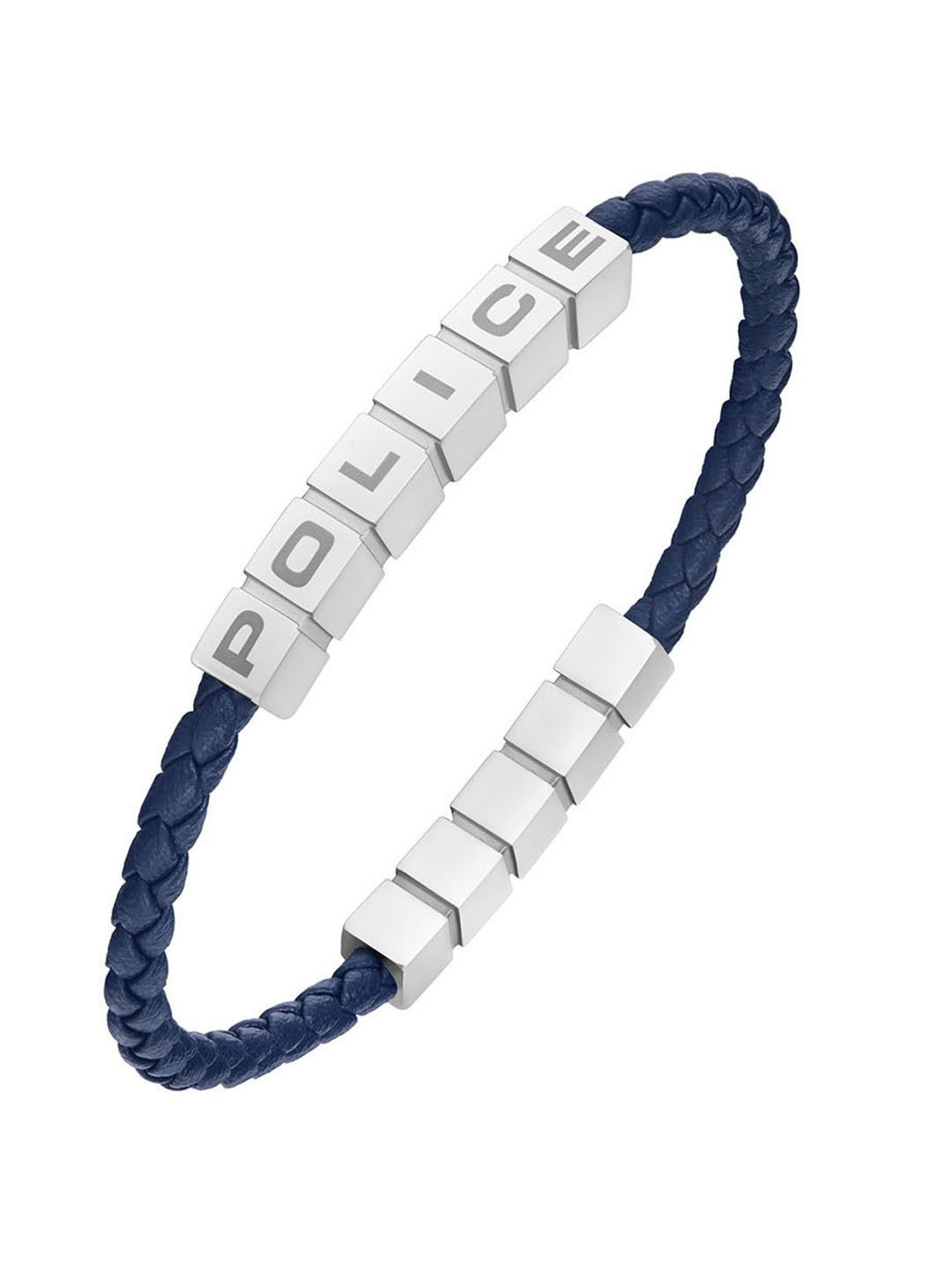 Police Crosschess Navy Blue Flexible Fit Bracelet for Men