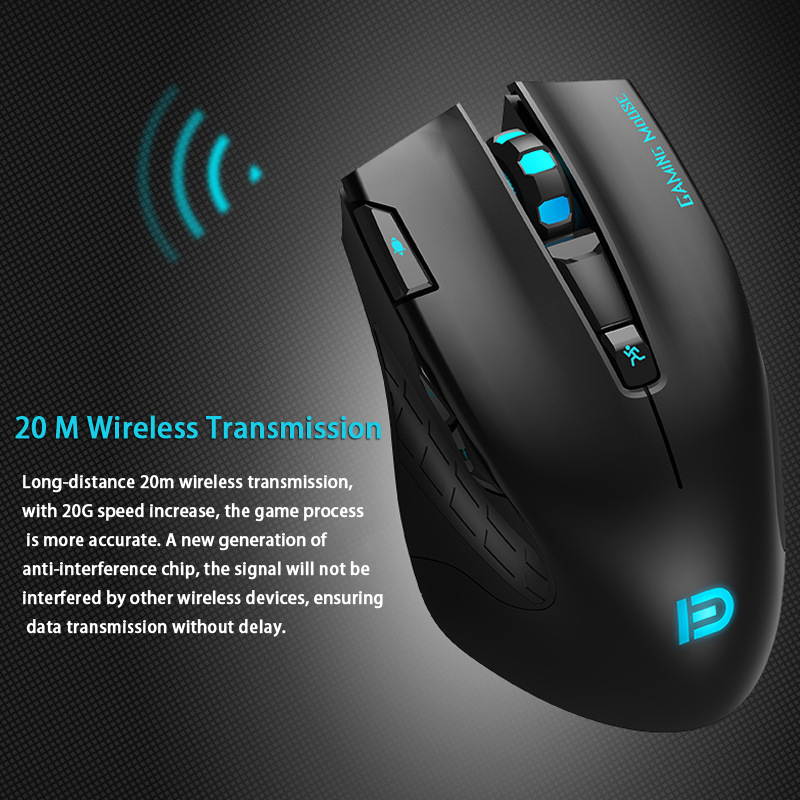 2.4GHz Wireless Computer Gaming Mouse 2400 DPI 7 Key Ergonomic Portable Optical Wireless Mice for PC/Laptop