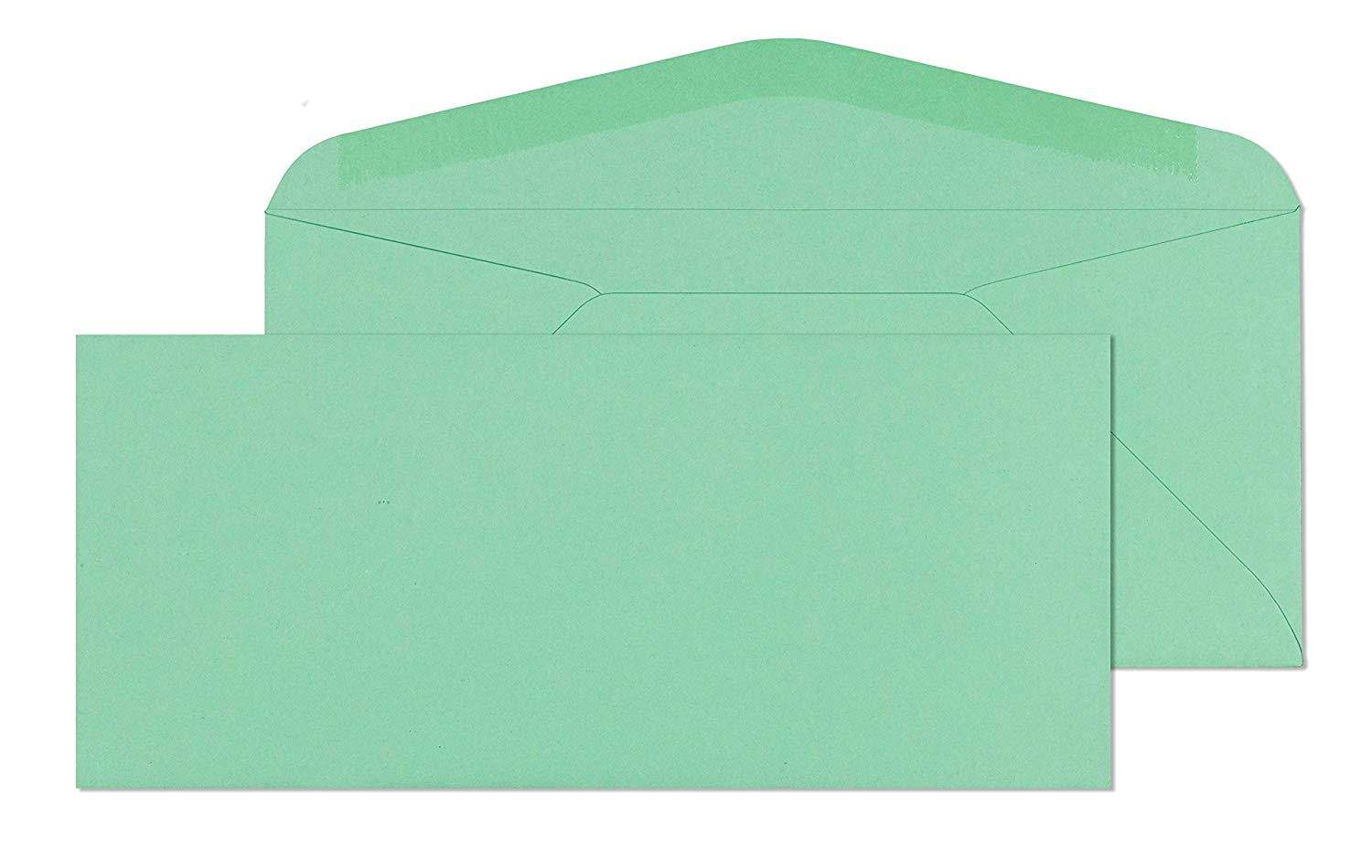 #9 Green Regular Envelopes - Colored Envelopes Letter Size Documents - Blank 3 7/8 x 8 7/8 Colored Business Envelopes (Pack of 100)