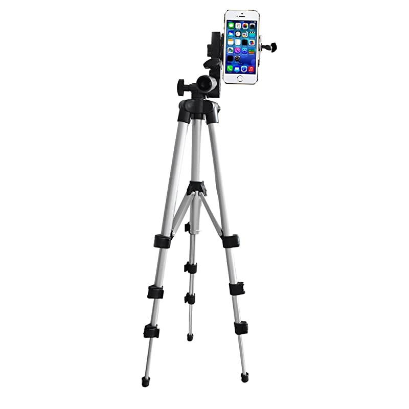 Portable Aluminum Camera Tripod, for iPhone Retractable Aluminum Tripods,Smartphones Tripod, Adjustable Rotatable Phones Tripod for iPhone 11 12 Pro XR XS Max 8 Plus Oneplus 8 9 10