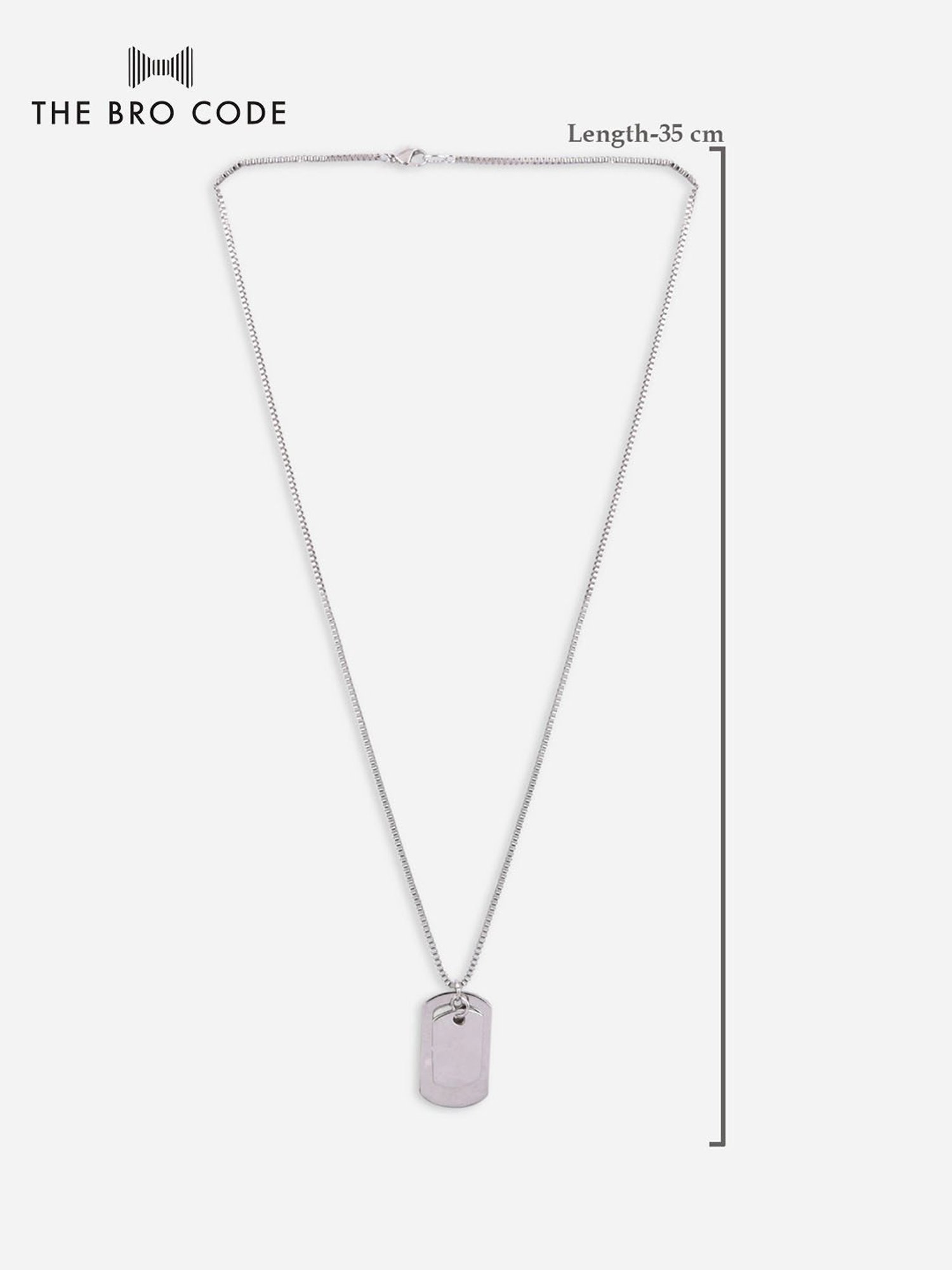 The Bro Code Silver-Plated Dog Charm Necklace For Men