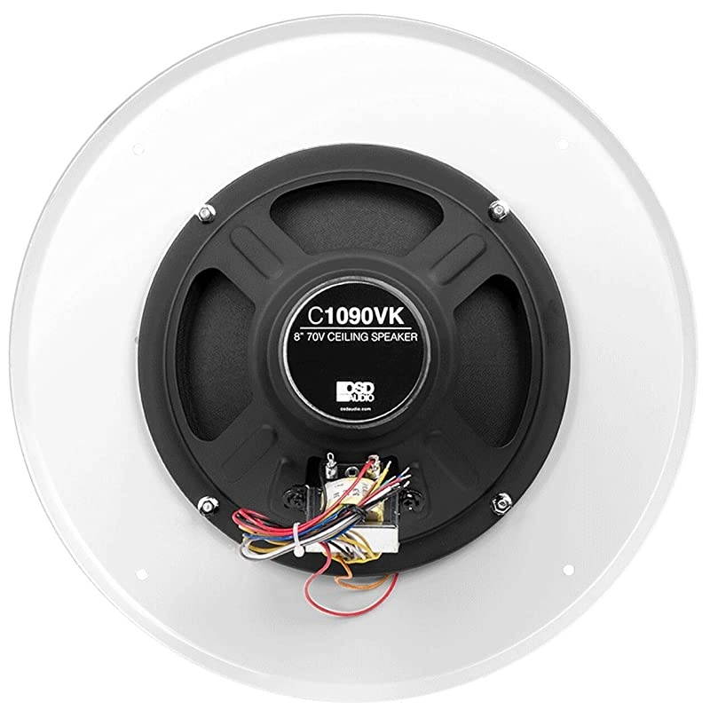 8" Commercial 70V Ceiling Speaker w/Front Volume Control Knob Single White C1090