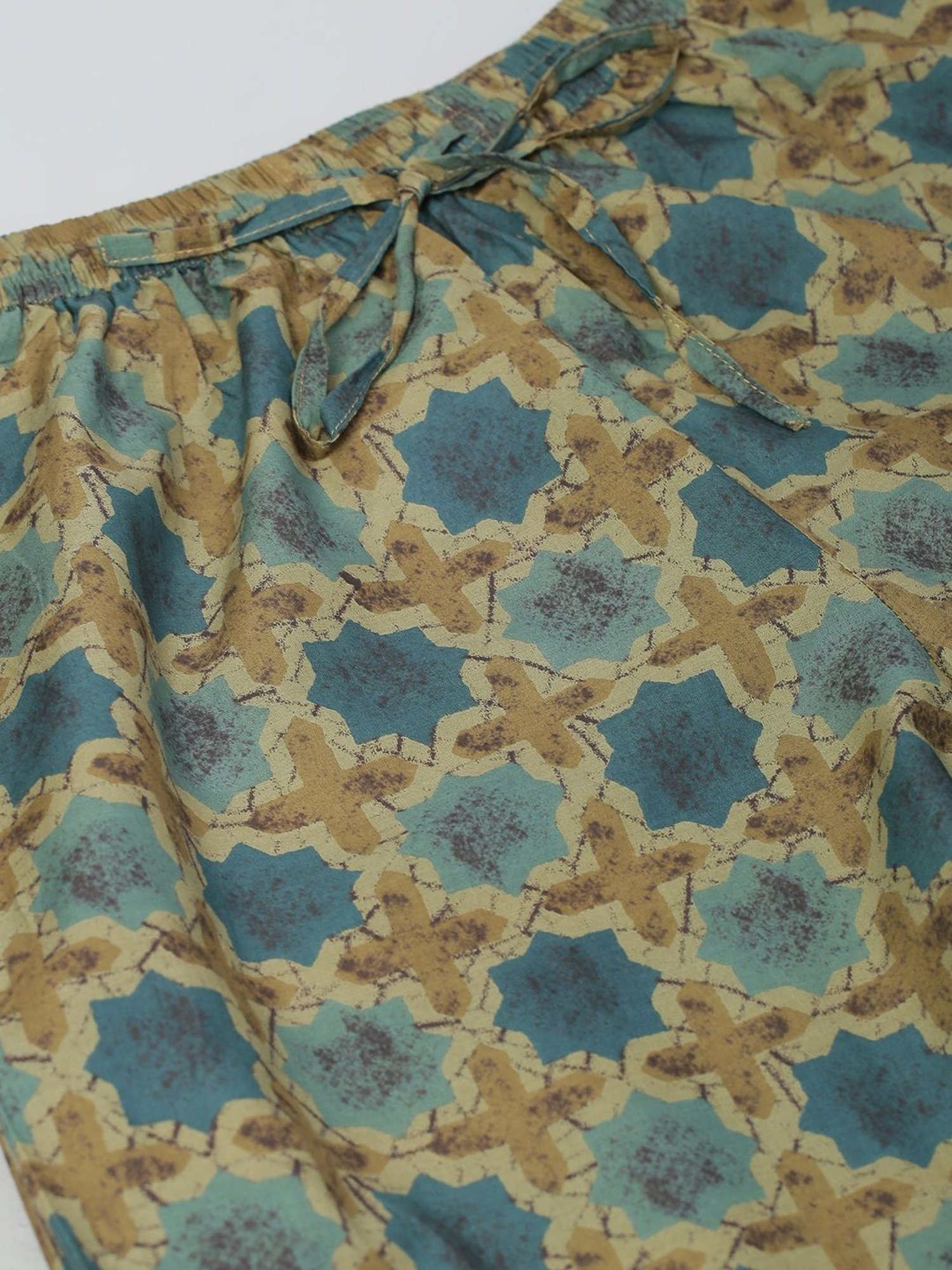 Sringam Green Cotton Printed Palazzos