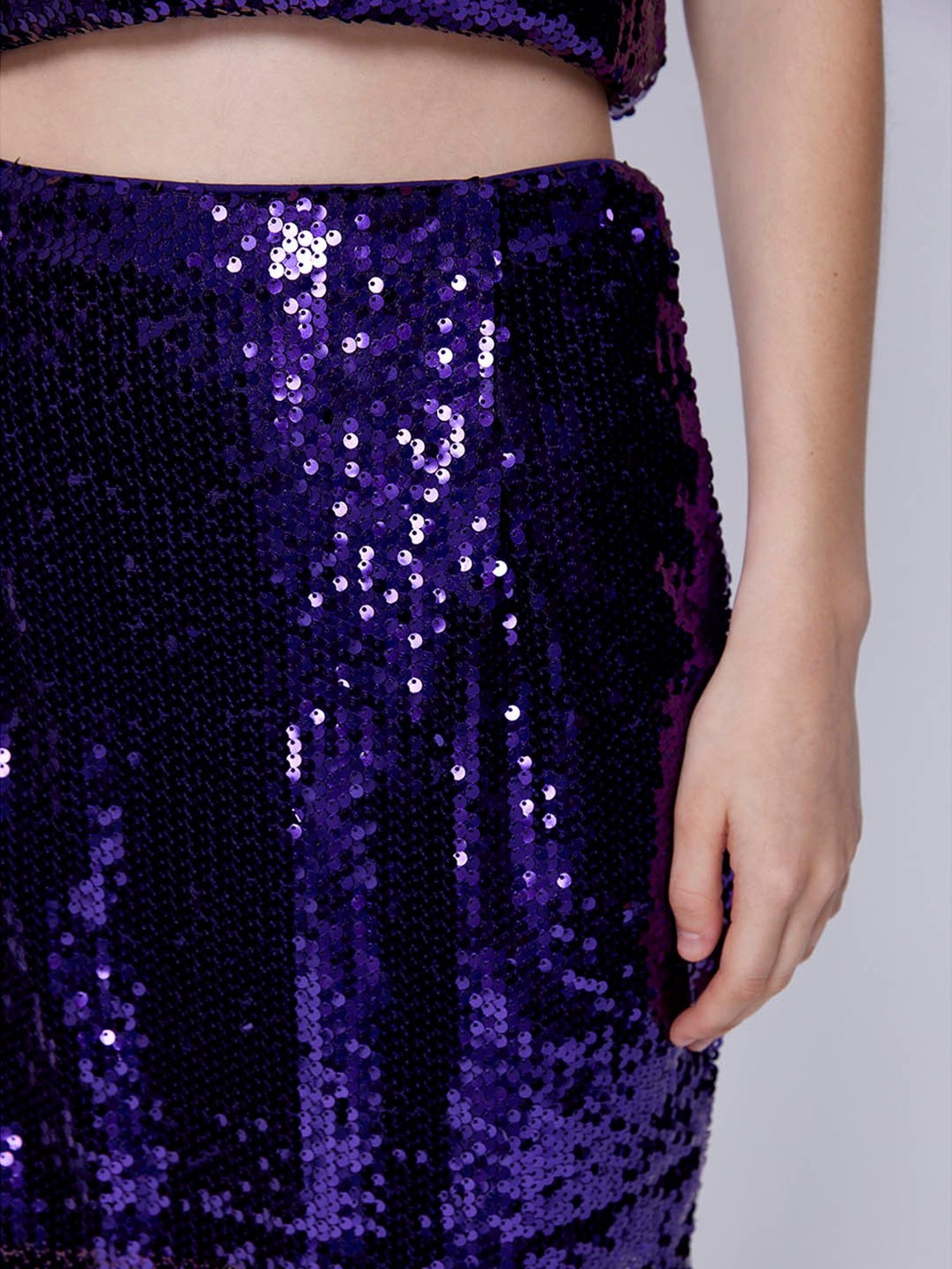 Cover Story Purple Embellished A-Line Mini Skirt