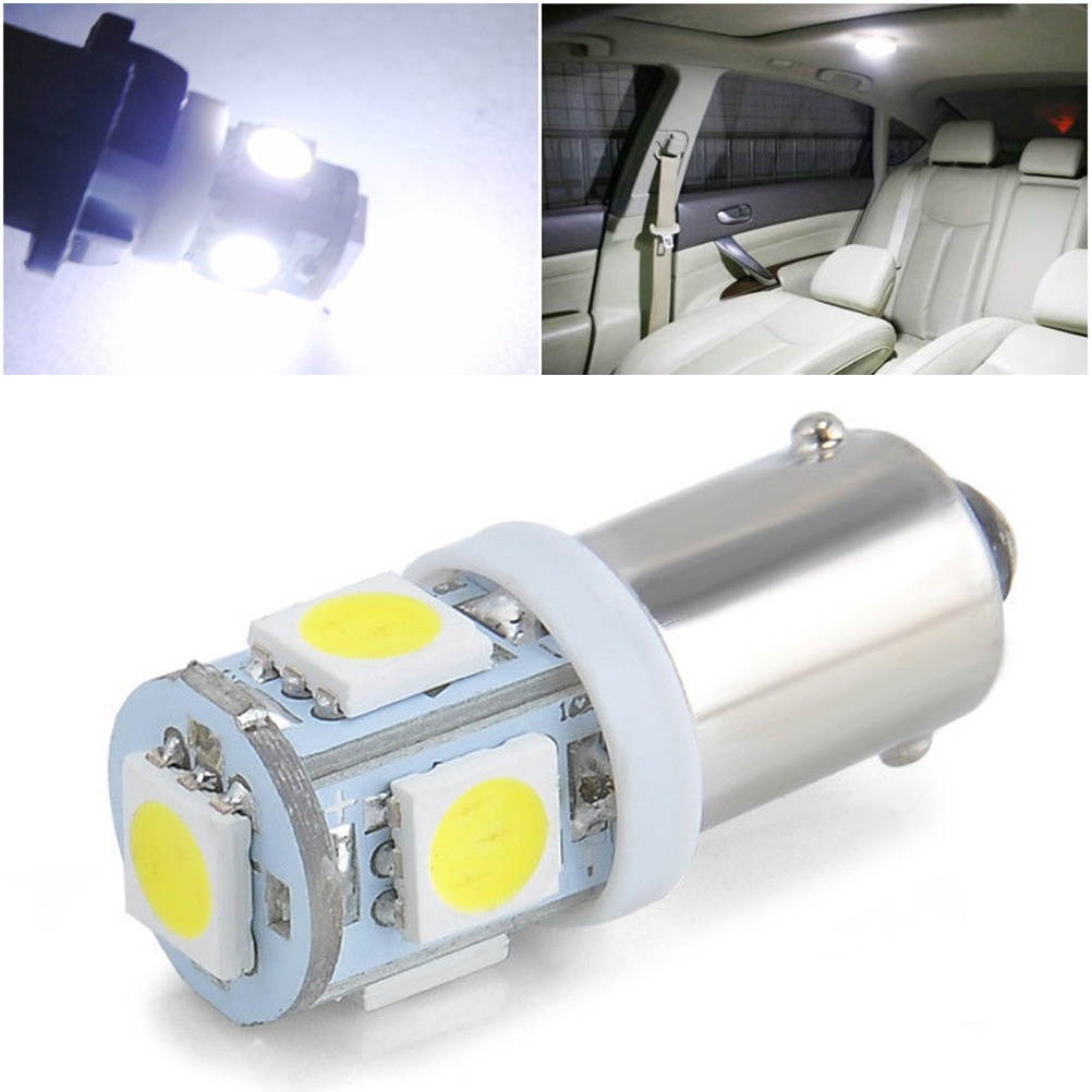 10pcs BA9S 5050 5 SMD LED Car Light Lamp Blub Auto Car Interior Reading Light Lamp (Yellow)