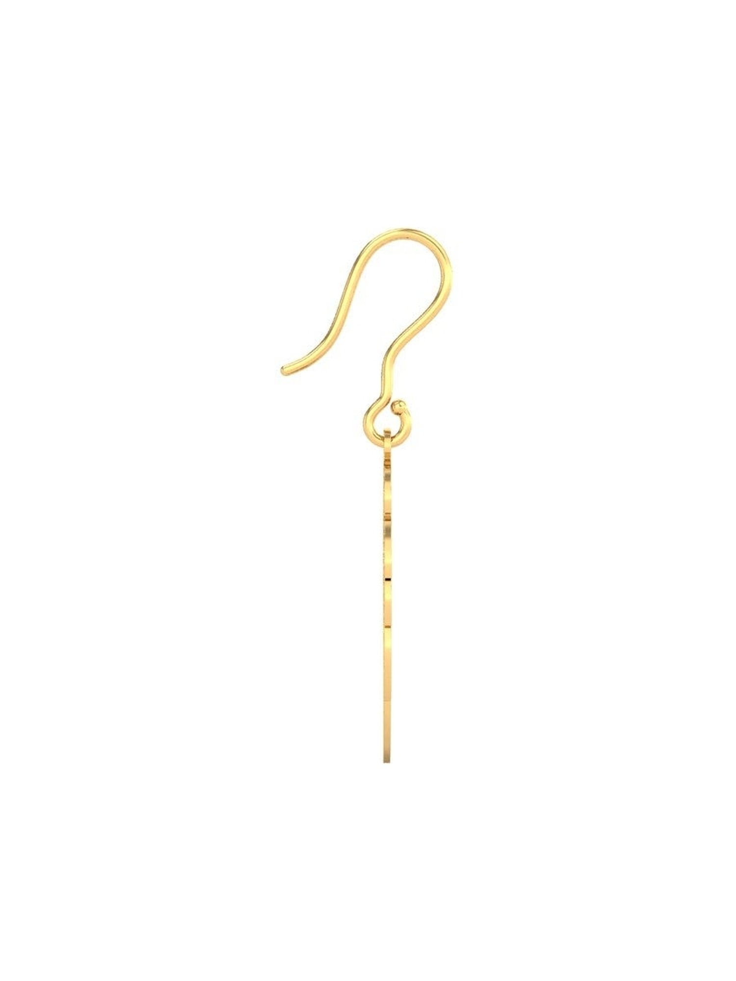 Candere by Kalyan Jewellers 18k BIS Hallmark Yellow Gold Drop Earrings