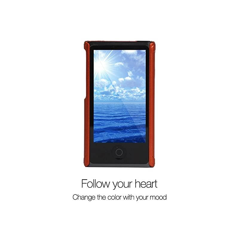 Ultra Slim Protective Case for iPod Nano 7amp8th Generation with Premium Tempered Glass Screen ProtectorCoral Red