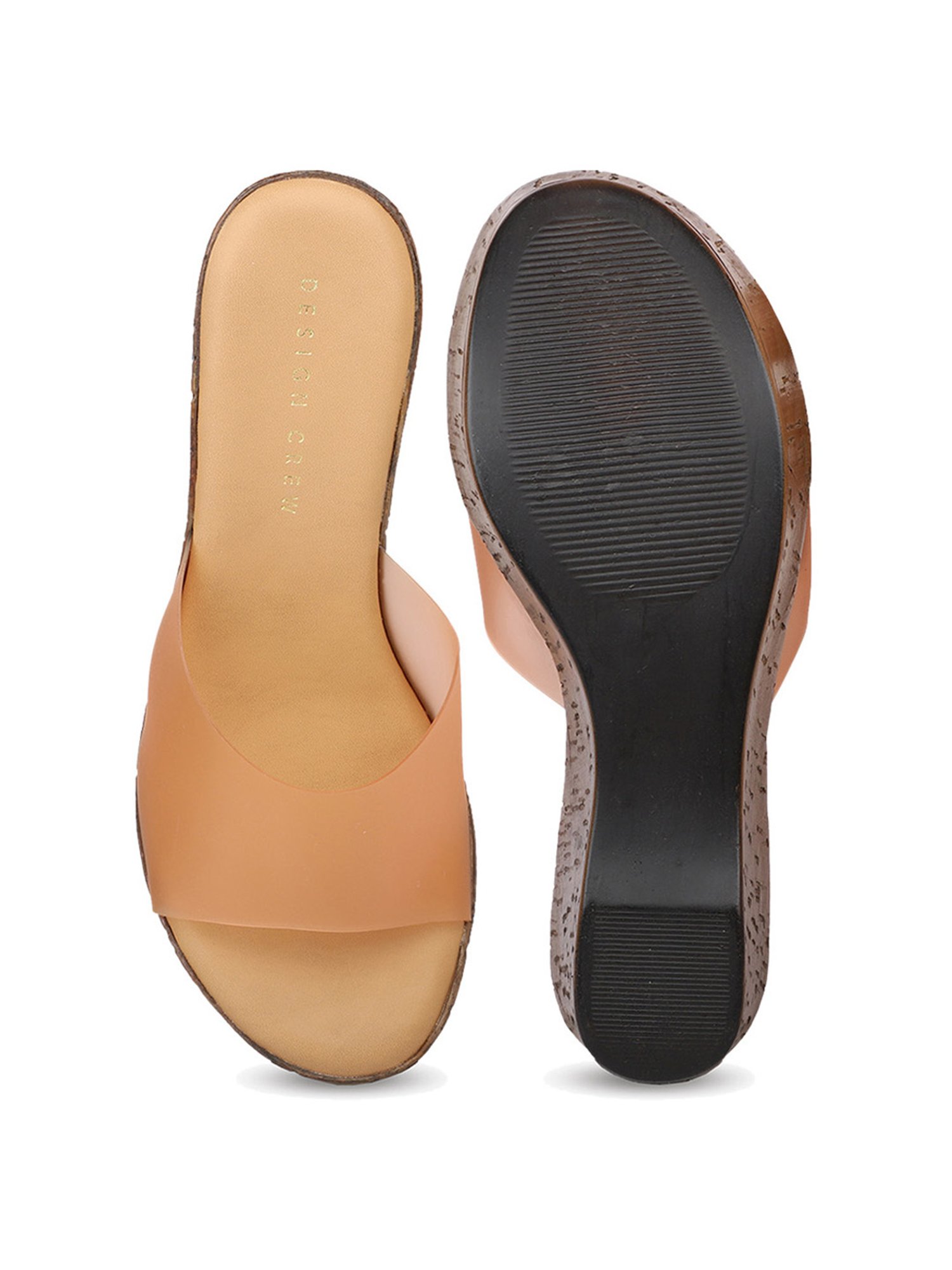 Design Crew Women's Orange Casual Wedges