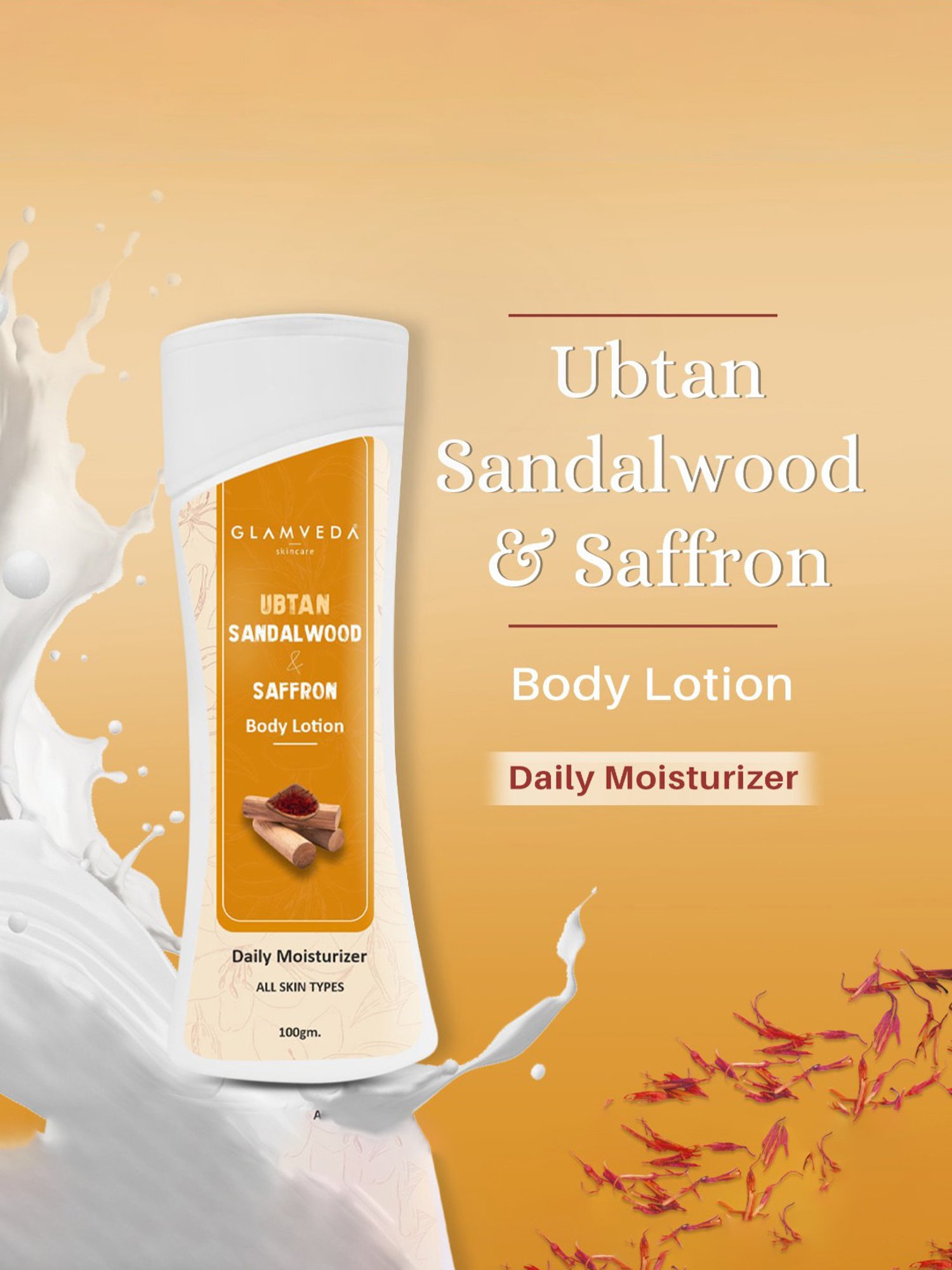 Glamveda Ubtan Sandalwood & Saffron Body Lotion - 100 gm