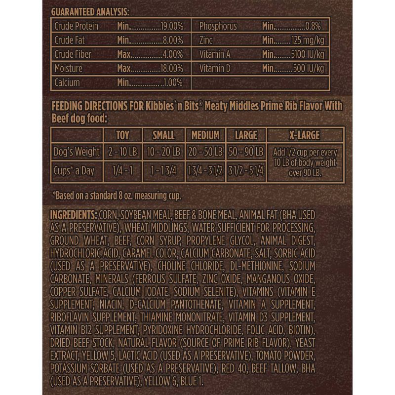 Kibbles 'n Bits Meaty Middles Prime Rib Flavor Adult Complete & Balanced Dry Dog Food - 16.5lbs