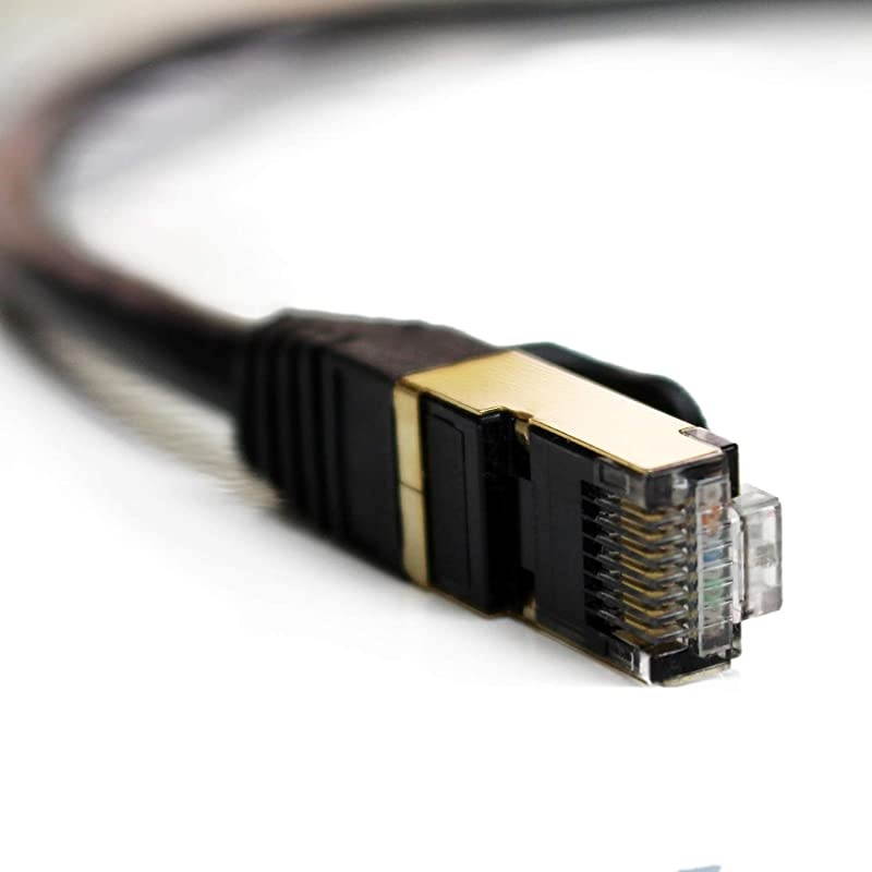 10FT Premium CAT7 Double Shielded 10 Gigabit 600MHz Ethernet Patch Cable for Modem Router LAN Network Gold Plated Shielded RJ45 Connectors Faster Than CAT6a CAT6 CAT5e Black