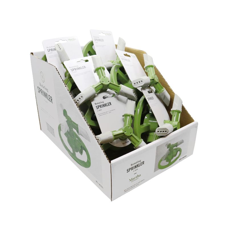 Martha Stewart MTS-CRSPR3 3-Arm Rotating Sprinkler with High-Impact-Resistant Circle Base