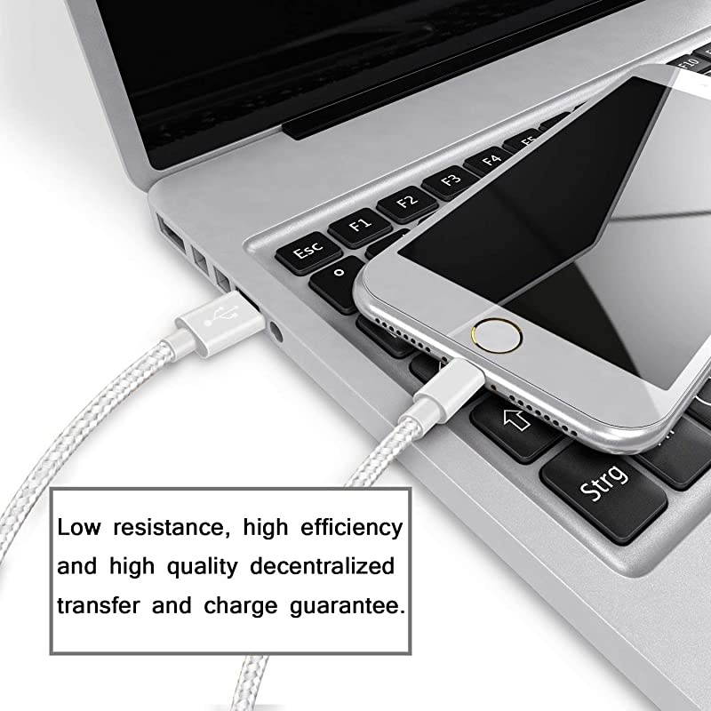 iPhone Charger Cable Cord Lightning Cable 5Pack 3FT6FT10FT Long Nylon Braided USB iPhone Data Cable Fast Charging Cord Compatible iPhone XSMAXXRX876iPadiPod