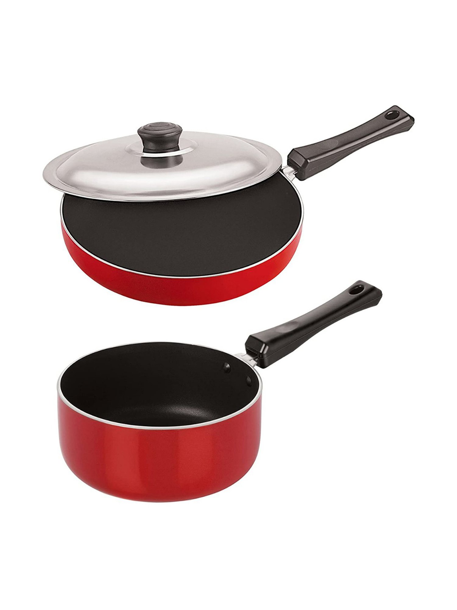 Nirlon Red Aluminium Non-Stick Highly Kitchenware Essential Combo Set of 2