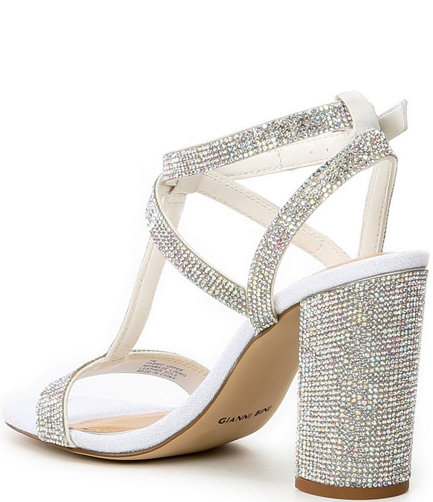 Gianni Bini Bridal Collection Brinslie Rhinestone Embellished T-Strap Dress Sandals