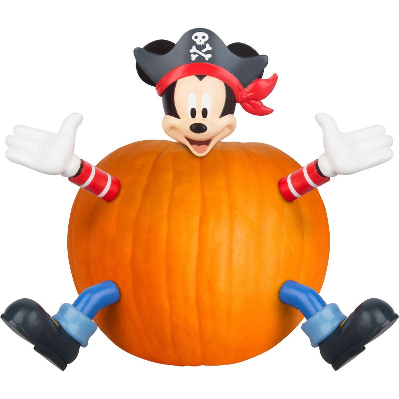 Gemmy Pumpkin Push Ins Mickey as Pirate Disney, orange