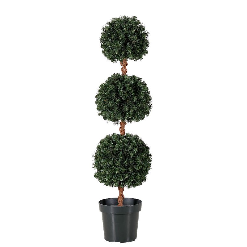 Home Heritage 4 Foot Artificial Tree w/ Lights + 4 Ft Spiral Pine Tree w/ Lights