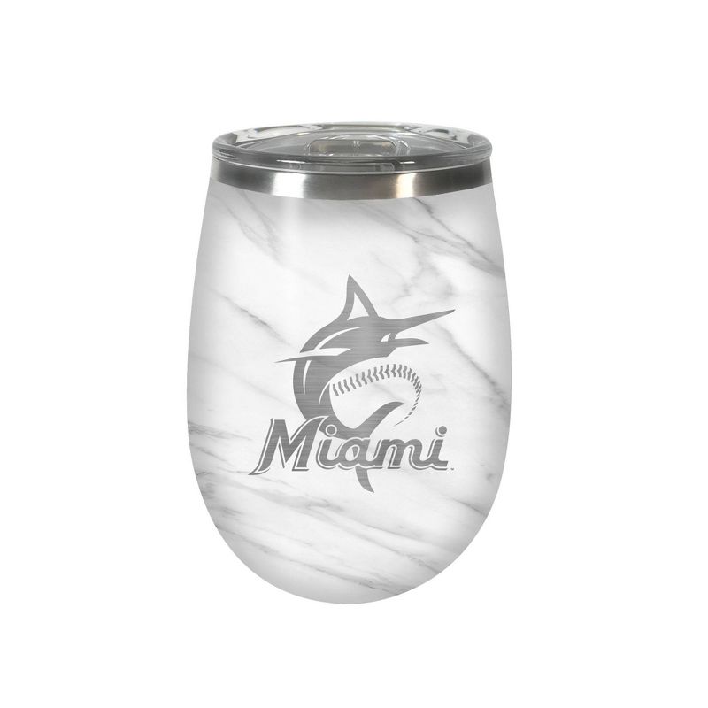MLB Miami Marlins 10oz Marble Wine Tumbler