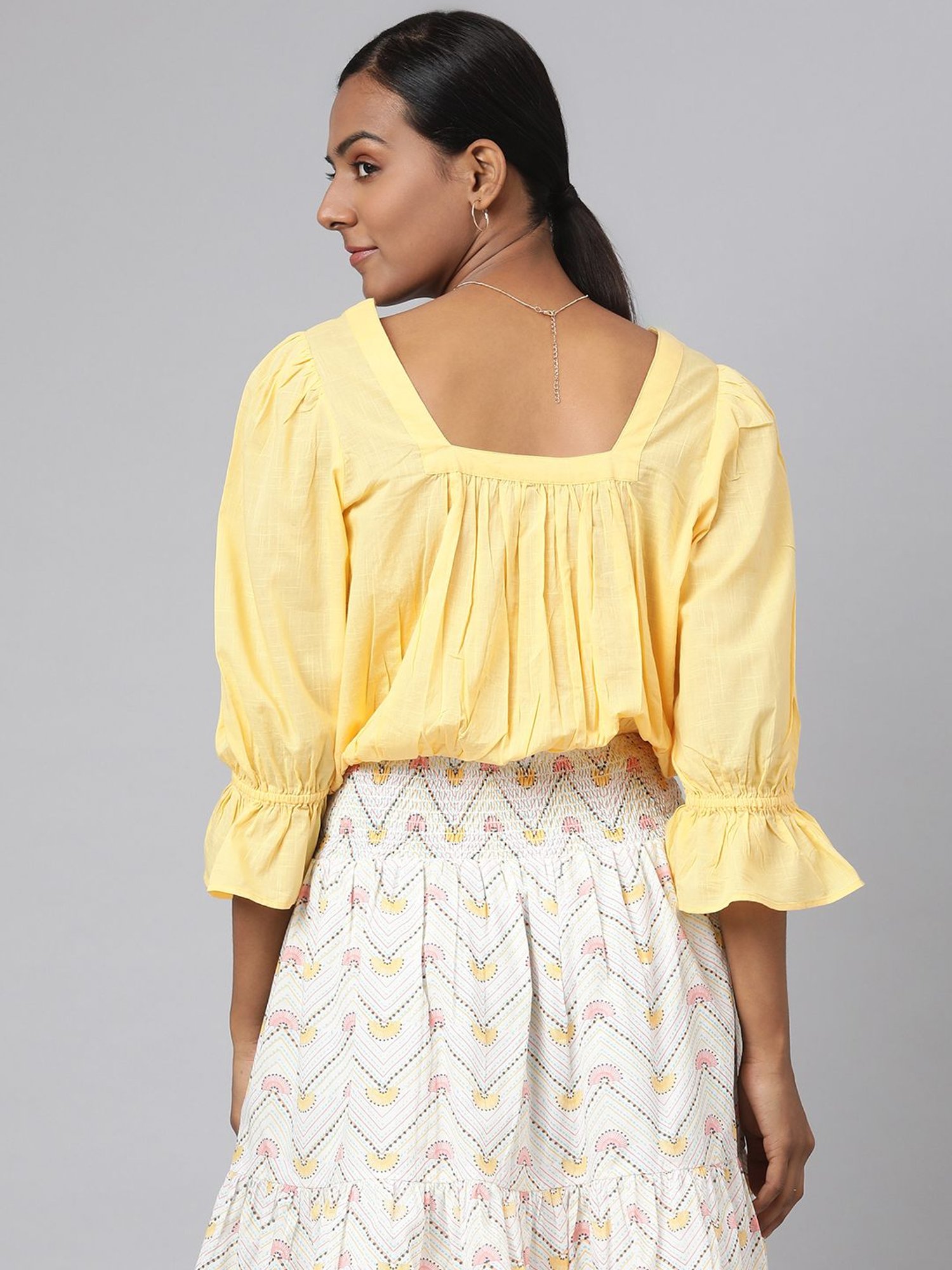 Fabindia Yellow Cotton Top