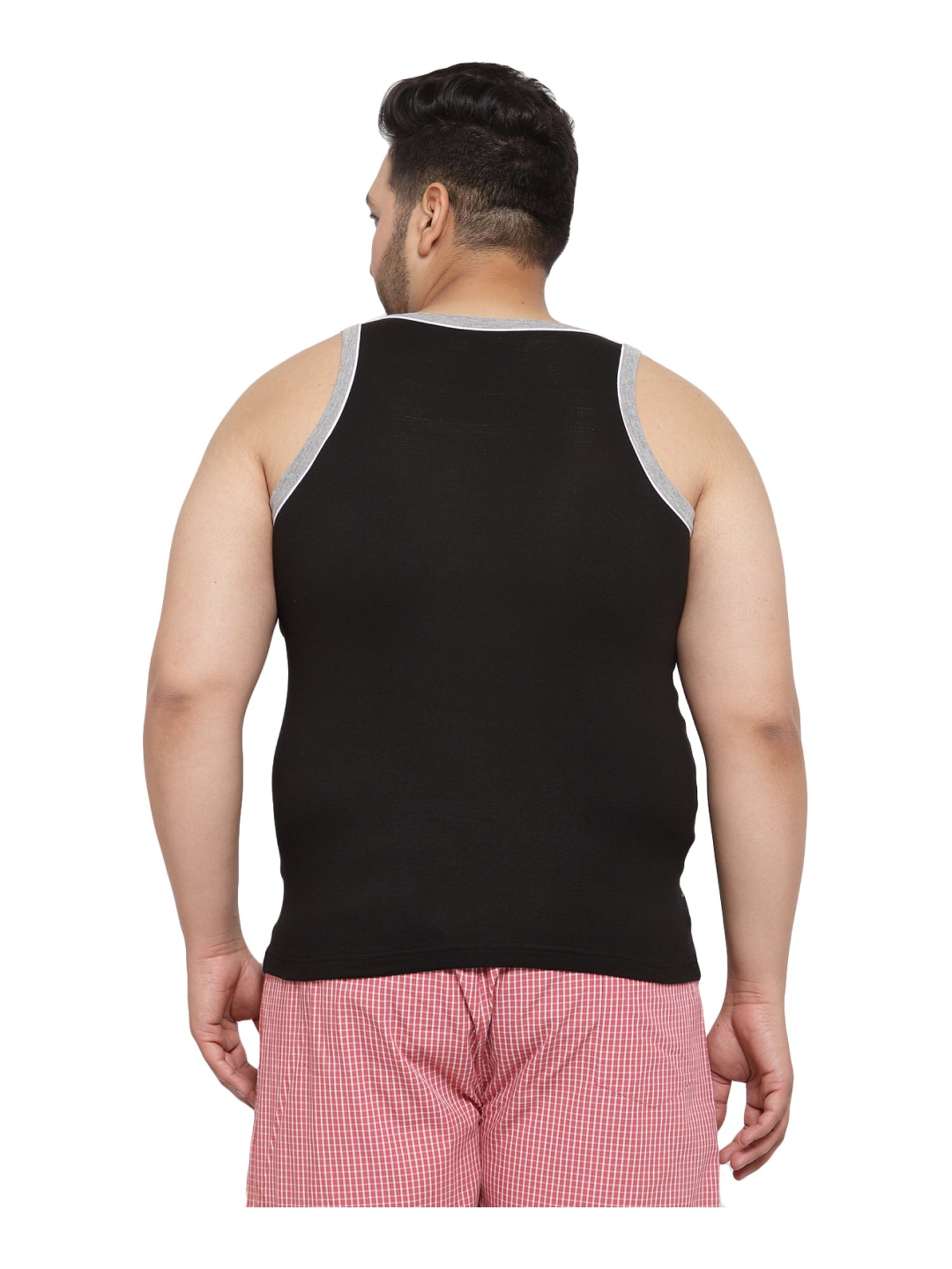 Melon by PlusS Black Cotton Regular Fit Vest