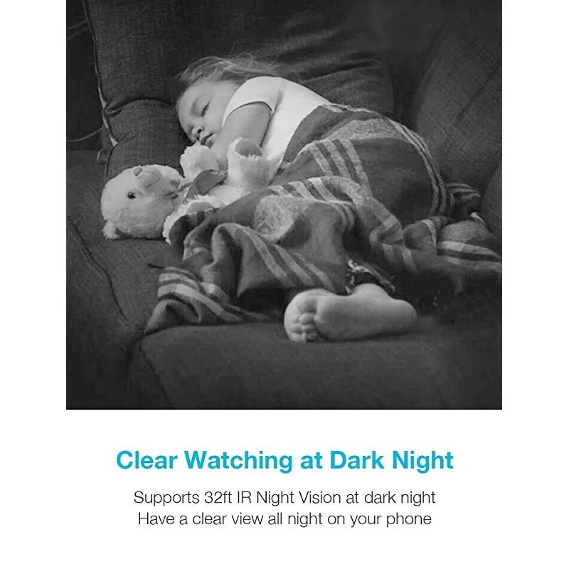 Baby Monitor WiFi Smartphone,  WiFi Baby Monitor with Camera and Audio, Pet Camera with Cloud Storage Two Way Audio Remote Viewing Pan Tilt Zoom Night Vision Motion Detect for Indoor Home