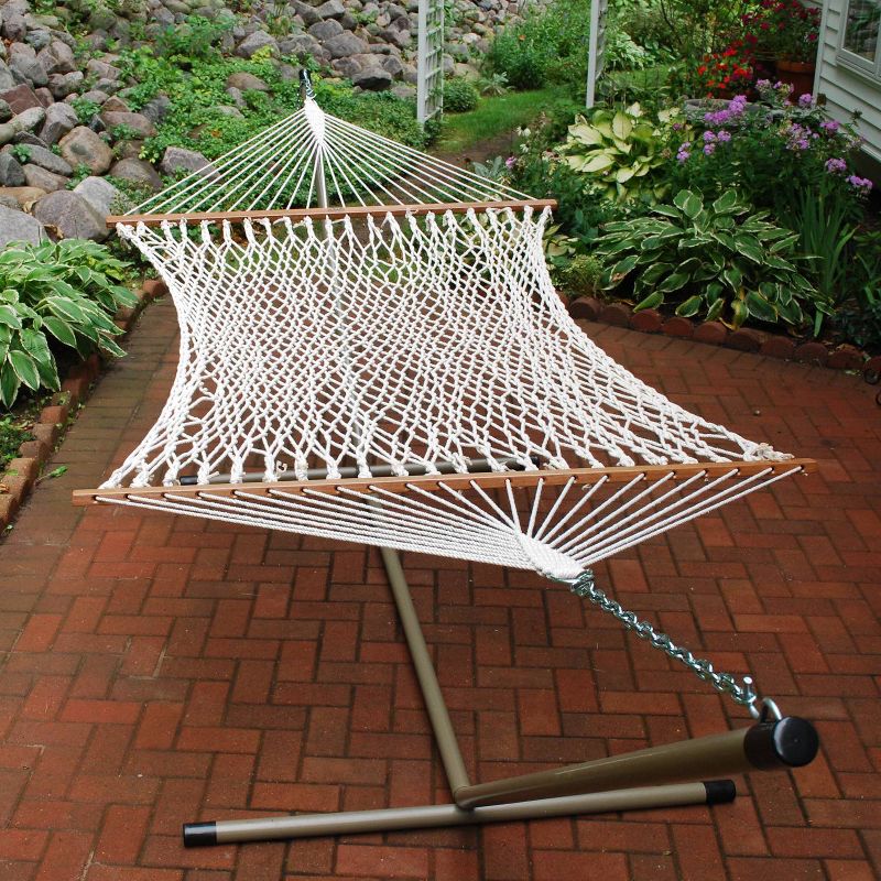 Double Cotton Rope Patio Hammock - White - Algoma