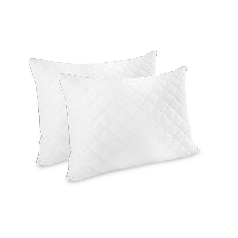 BioPEDIC Quilted Memory Foam and Fiber Supportive Hybrid Bed Pillow - 2 Pack