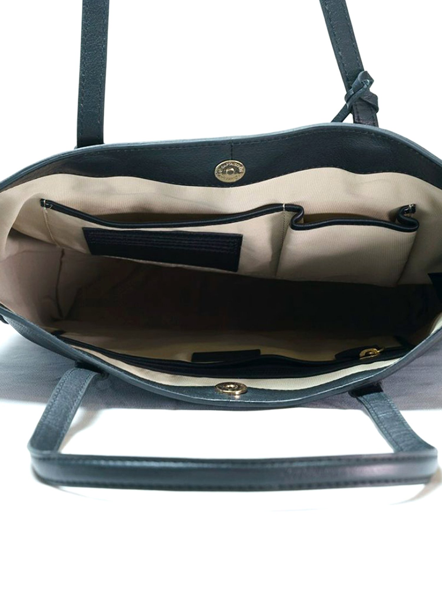 RI2K London Black Leather Large Textured Tote Bag