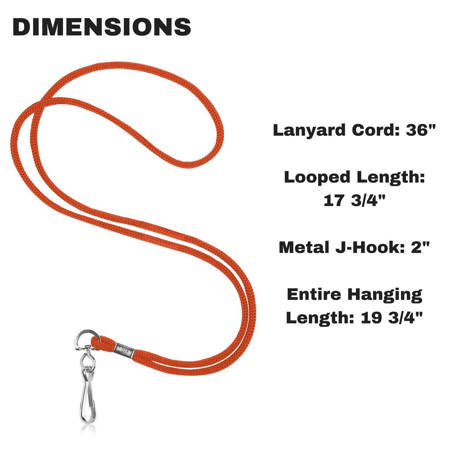 MIFFLIN Bulk Lanyards for ID Name Badge Holder (Orange Non-Breakaway, 100 Pack)