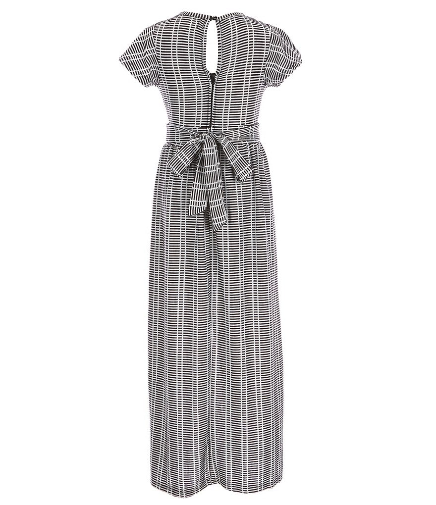 Zunie Big Girls 7-16 Sleeveless Tie-Front Medallion Printed Knit Jumpsuit